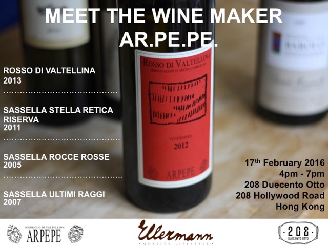 ARPEPE Wine Event Hong Kong 17 February 2016 at 208 Restaurant 