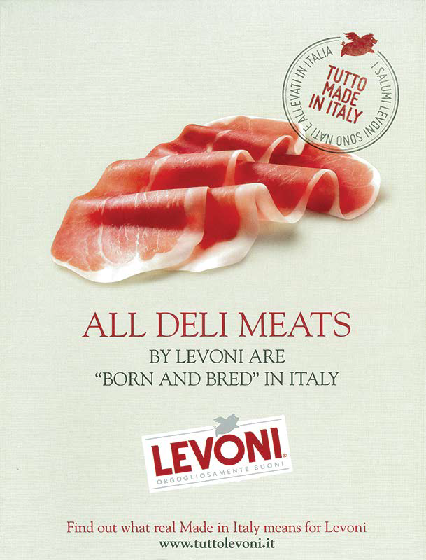 Tutto Made in Italy Levoni, all deli meats by Levoni are Born and Bred in Italy